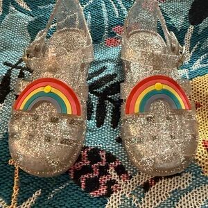 GAP Glittery Kids Sandals with Rainbow Design